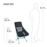 Helinox Chair Two - Black x Cyan Blue 12851R2 露營櫈